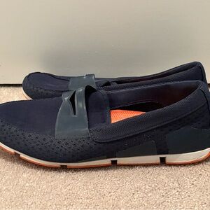 Swims Dark Blue Mens Size 12 Bright Orange Slip-Ons Penny Loafer Boat Shoe